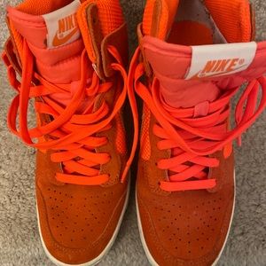 Nike Women's Dunk Sky Hi Mesh Shoes Wedge Mango